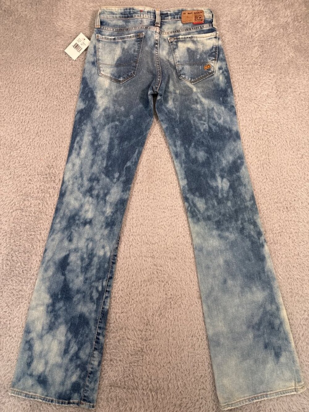 Big Star Flare Jeans 27R Bleach Wash Stretch Denim USA Retro Y2K Hippie - Picture 7 of 14